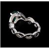 Image 3 : 1.59 ctw Emerald and Diamond Ring - 14KT White Gold