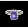 Image 2 : 14KT White Gold 2.05 ctw Tanzanite and Diamond Ring