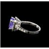 Image 3 : 14KT White Gold 2.05 ctw Tanzanite and Diamond Ring