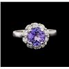 Image 2 : 14KT White Gold 2.23 ctw Tanzanite and Diamond Ring