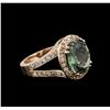 Image 2 : 3.90 ctw Tourmaline and Diamond Ring - 14KT Rose Gold