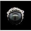 Image 2 : Tahitian Cultured Pearl and Diamond Ring - 14KT White Gold