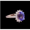 Image 1 : 5.75 ctw Tanzanite and Diamond Ring - 14KT Rose Gold