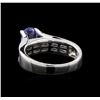Image 3 : 1.31 ctw Tanzanite and Diamond Ring - 18KT White Gold