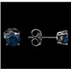 Image 2 : 14KT White Gold 0.97 ctw Fancy Blue Diamond Stud Earrings