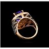 Image 3 : 7.31 ctw Tanzanite and Diamond Ring - 14KT Rose Gold