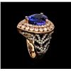 Image 4 : 7.31 ctw Tanzanite and Diamond Ring - 14KT Rose Gold