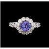 Image 2 : 14KT White Gold 1.77 ctw Tanzanite and Diamond Ring