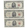 Image 1 : 1963 $5 Red Seal Bill Lot of 3