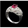 Image 4 : 1.34 ctw Pink Tourmaline and Diamond Ring - 10KT White Gold