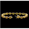 Image 3 : 15.57 ctw Yellow Sapphire and Diamond Bracelet - 14KT Yellow Gold