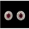 Image 1 : 14KT White Gold 2.07 ctw Ruby and Diamond Earrings