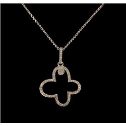 0.17 ctw Diamond Pendant With Chain - 14KT White Gold