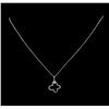 Image 2 : 0.17 ctw Diamond Pendant With Chain - 14KT White Gold