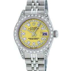 Rolex Stainless Steel Diamond DateJust Ladies Watch