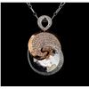 Image 1 : 14KT Two-Tone Gold 2.38 ctw Diamond Pendant With Chain