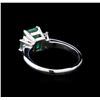 Image 3 : 1.45 ctw Emerald and Diamond Ring - 14KT White Gold