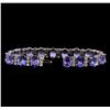 Image 3 : 29.12 ctw Tanzanite and Diamond Bracelet - 14KT White Gold