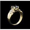 Image 3 : 14KT Yellow Gold 1.70 ctw Black & White Diamond Ring