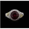 Image 2 : 18KT Two-Tone Gold 4.65 ctw Ruby and Diamond Ring