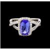 Image 2 : 14KT White Gold 1.97 ctw Tanzanite and Diamond Ring