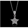 Image 1 : 14KT White Gold 0.10 ctw Diamond Pendant With Chain