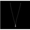 Image 2 : 14KT White Gold 0.10 ctw Diamond Pendant With Chain