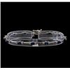 Image 1 : 3.50 ctw Sapphire and Diamond Bracelet - 14KT White Gold