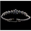 Image 3 : 5.50 ctw Sapphire and Diamond Bracelet - 14KT White Gold