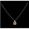 Image 2 : 14KT Two-Tone Gold 2.02 ctw Morganite and Diamond Pendant With Chain