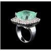 Image 4 : 23.37 ctw Emerald and Diamond Ring - 14KT White Gold