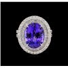 Image 2 : 14KT White Gold 8.01 ctw Tanzanite and Diamond Ring