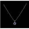 Image 2 : 14KT White Gold 1.43 ctw Tanzanite, Sapphire and Diamond  Pendant With Chain