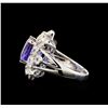 Image 3 : 18KT White Gold 5.60 ctw Tanzanite and Diamond Ring