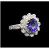 Image 1 : 14KT White Gold 1.59 ctw Tanzanite and Diamond Ring