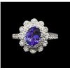 Image 2 : 14KT White Gold 1.59 ctw Tanzanite and Diamond Ring