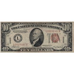 1934 $10 Hawaii Federal Reserve Note Currency