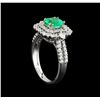 Image 4 : 14KT White Gold 1.24 ctw Emerald and Diamond Ring