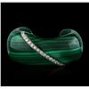 Image 1 : Malachite and 2.71 ctw Diamond Cuff Bracelet