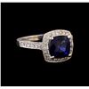 Image 1 : 14KT White Gold 3.13 ctw Sapphire and Diamond Ring