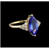 Image 1 : 14KT Yellow Gold 2.78 ctw Tanzanite and Diamond Ring