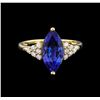 Image 2 : 14KT Yellow Gold 2.78 ctw Tanzanite and Diamond Ring