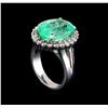 Image 4 : 9.20 ctw Emerald and Diamond Ring - 14KT White Gold