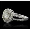 Image 2 : 14KT White Gold 1.52 ctw I-1/Very Light Yellow Diamond Ring