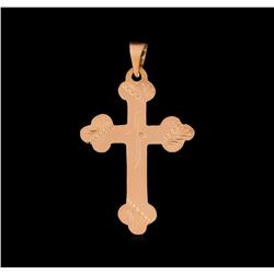 Engraved Cross Pendant - 14KT Rose Gold