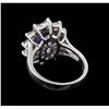 Image 3 : 3.66 ctw Tanzanite and Diamond Ring - 14KT White Gold