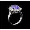 Image 4 : 3.66 ctw Tanzanite and Diamond Ring - 14KT White Gold