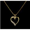 Image 1 : 10KT Yellow Gold Diamond Heart Pendant With Chain