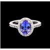 Image 2 : 1.98 ctw Tanzanite and Diamond Ring - 14KT White Gold