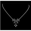 Image 1 : 6.48 ctw Sapphire and Diamond Necklace - 14KT White Gold